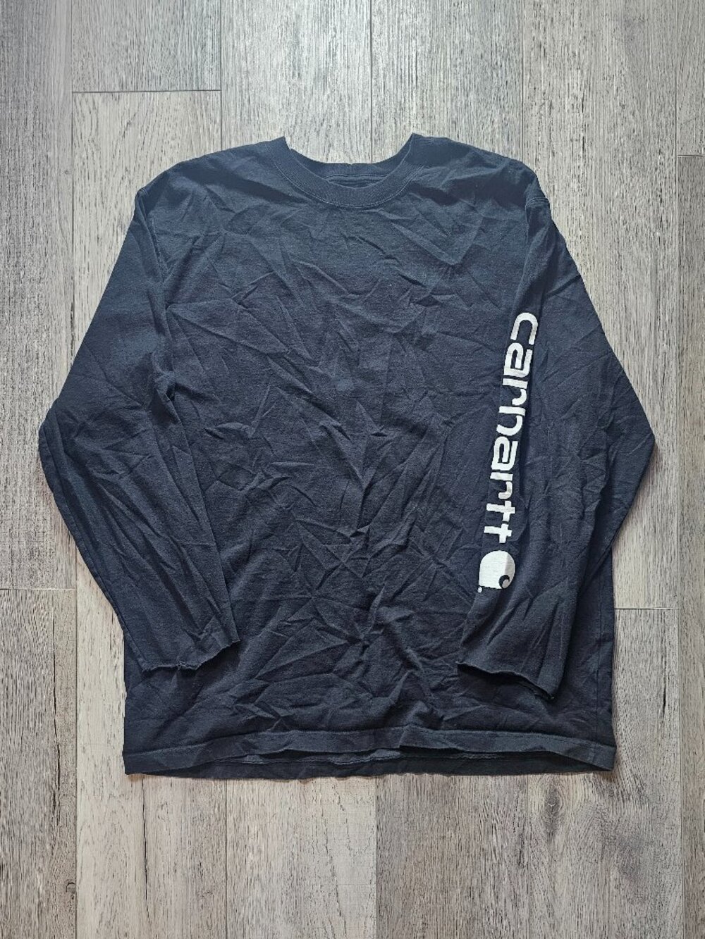 Carhartt Men's Loose Fit Long Sleeve Logo Graphic T-Shirt Black Size L K231